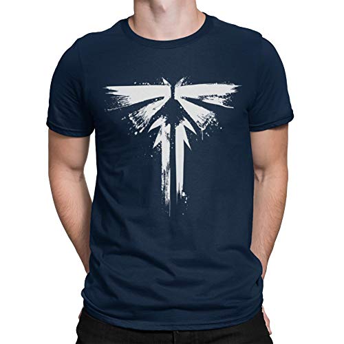 Camisetas La Colmena 3435-Camiseta Premium, The Last For Us - Look For The Light (Dr.Monekers) (S, Azul Marino)