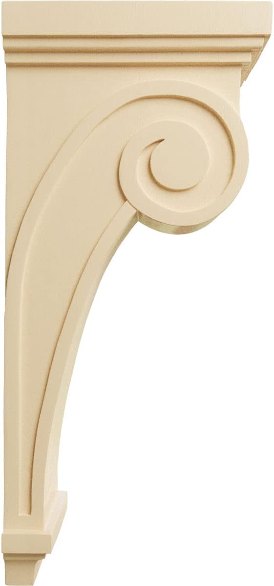 Flash Deals - 80% OFF Ekena Millwork COR06X10X22SCMA-CASE-6 Scroll Wood Corbels, 6 1/4W x 10D x 22H, Maple