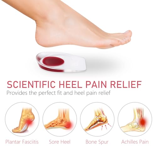 Image of Heel Cups for Heel Pain Relief, 3 Pairs Shock Absorbing Silicone Gel Heel Pads for Plantar Fasciitis, Non-Slip Heel Cushions Insert for Women, Support for Boots Sneakers Dress Shoes