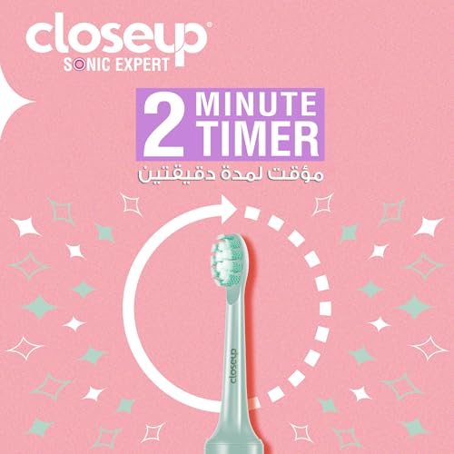 Image of Closeup Sonic Expert Electric Toothbrush for Adults, Pack of 1+2 Heads (Black)