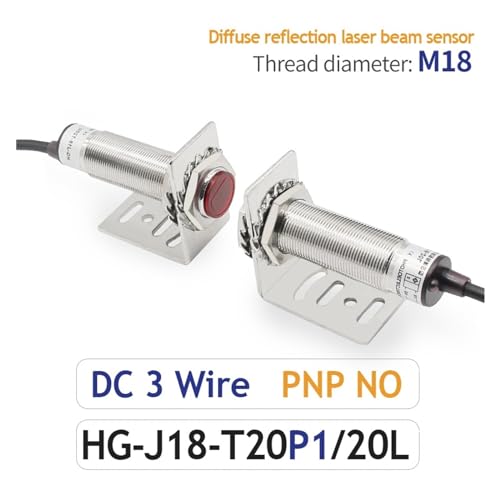 Sensor láser visible M18 ajustable a 1mm con rango de 20m para objetos pequeños 3