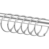 24 Pack Shower Curtain Rings, Rustproof Decorative Shower Curtain Hooks Metal Round Shower Ring Hooks for Bathroom Shower Rod (Stainless Steel)