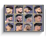 Men’s Haircut Poster – 2024 Barber Shop Hair Styles Chart, Large Horizontal Wall Art for Barbers, Salons, Hairdressers – Professional Men’s Hairstyles Guide for Modern and Sharp Cuts (Unframed-30×40)