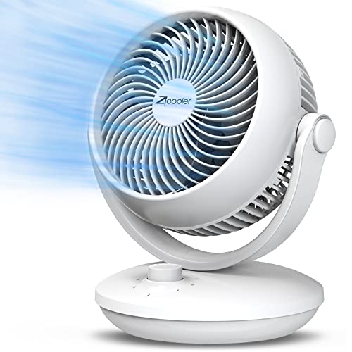 Zicooler Fan For Bedroom, 24Db Low Noise Table Fan, Strong Airflow Air Circulator Fan, 70° Oscillating Fan, 100° Adjustable Tilt, 3 Speeds, Portable Desk Fan For Office, Kitchen, Home, White-Gray #TOP4