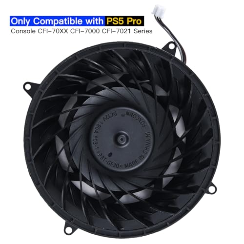 Image of Replacement PS5 Pro Internal Cooling Fan, Internal Cooler Fan Replacement for Sony PlayStation 5 PS5 Pro Series PVB120M12H-P01-AE with 19 Blades, for CFI-70XX CFI-7000 CFI-7021 Series