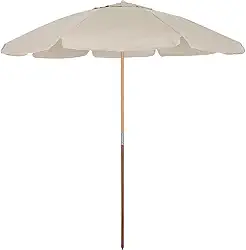 GUARDA-SOL EM BAGUM COM VARA DE MADEIRA - 2,0 m - COR BEGE - BEL