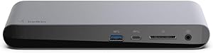 Belkin Thunderbolt 3 Dock Pro with 80cm Thunderbolt 3 Cable (for macOS and Windows, Dual 4K Display at 60Hz, 40Gbps Data T…