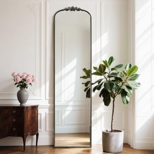 WallBeyond Arched Full Length Mirror Wall Mounted, 21x78 Inch Black Antique Mirror, Vintage Metal Frame Full Body Mirro for Bedroom, Living Room, Hanging or Leaning - Image 5