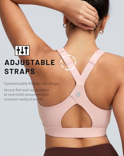 Image of RUNNING GIRL Sports Bra for Women High Support, Molded Cup High Impact Sports Bras with Sewn in Pads Workout Running Bra