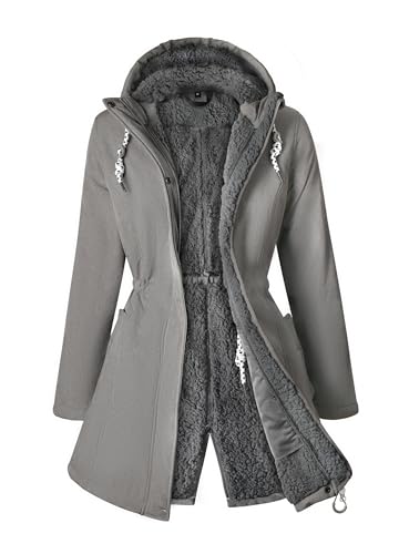 ATLASLAVA Wintermantel Damen Fleece Warm Lang Jacke Softshellmantel übergangsmantel Winter ATLASLAVA Wintermantel Damen Fleece Warm Lang Jacke Softshellmantel übergangsmantel Winter