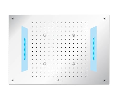 Image of Aquieen 3 inlet rain and mist shower SS304 Ceiling Shower (26 inch X 24 inch Rain + Waterfall + MIst + LED)