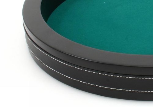 HOT Luxus Würfelteller 29 cm, MDF mit Kunstlederrand, Modern, elegant, Würfelteller, Würfelplatte
