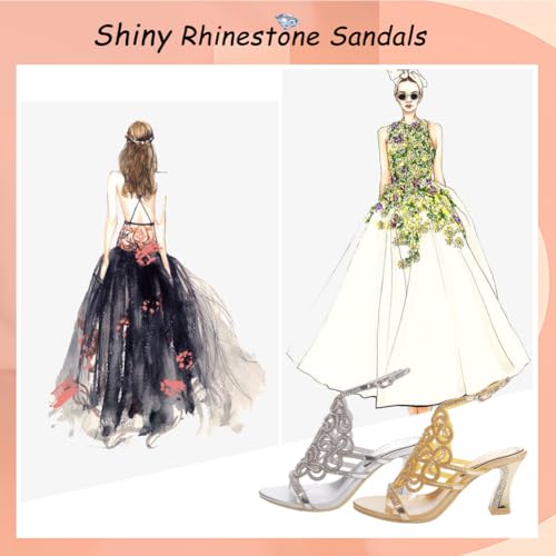 Women's Handmade Rhinestones Crystal Butterfly Pattern Heel Evening Bridal Wedding Prom Sandals Heeled 2.5 cm2