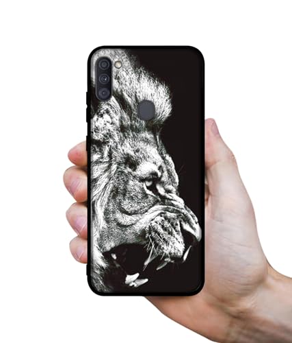 Image of Angry Lion Design Premium 2D Printed Metal Back Case Cover for Samsung Galaxy A11 4G / M11 4G