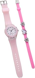 1 conjunto de relógio de desenho animado para meninas, pulseiras da moda para mulheres, relógios da moda para mulheres, meninos, relógio de pulso adorável, relógio de pulso feminino, relógio de pulso infantil, relógio de pulso para meninas, rosa, medium, centímetro