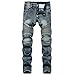 Produktbild Herren Denim Motorradhose Slim Fit Motorrad Jeans Biker Trousers Sportliche Motorrad Hose Fahrrad Riding Schutzhose,Cargo Motorradjeans mit Oberschenkeltaschen A 34W
