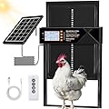 Automatic Chicken Coop Door Solar Powered, Extra Large Auto Chicken Door Mix 4 Modes with Timer & Light Sensor, USB-c Charging, Anti pinch & Alert, Remote, LED Screen, Aluminum Weather Proof Coop Door