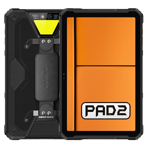 Ulefone Armor Pad 2 Tablette Incassable, 11'' 2K 500nits, 16GB+256GB, Android 13 Etanche IP68, Batterie 18600mAh, Lumière LED, Dual SIM 4G(3 Emplacements pour...