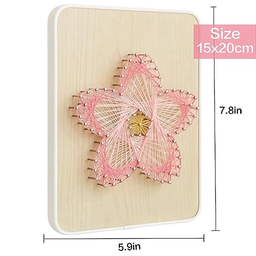 Image of BAZIMA DIY String Art Kit for Beginner,Unique Gift, DIY Sakura Craft Kit,Craft Kit for Holidays