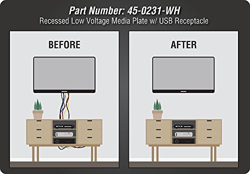 Data Comm Electronics 45-0231-Wh Usb Recessed Media Box With Duplex Receptacle And 4.0 Amp Dual Usb Ports Xx-Large #TOP7