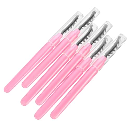 FOMIYES 6pcs Makeup Brushes Set Soft Eyelash Brush for Brow Lift Applicator Cleaning Kit Pink