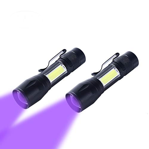 KunHe Black Light Mini Flashlight Small and Lantern Combo Usb Rechargeable UV Flashlights 395 nm Ultraviolet Blacklight Detector for Dog Urine Pet Stains and Bed Bug (Pack 2) KunHe Black Light Mini Flashlight Small and Lantern Combo Usb Rechargeable UV Flashlights 395 nm Ultraviolet Blacklight Detector for Dog Urine Pet Stains and Bed Bug (Pack 2)