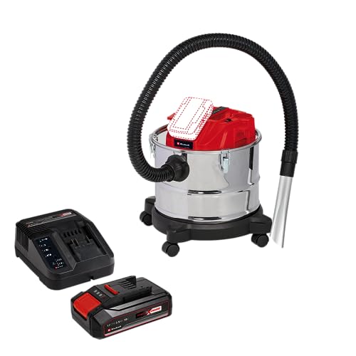 Einhell Akku-Aschesauger TE-AV 18/15 Li C Power X-Change (Li-Ion, 18V, 100 mbar Saugleistung, 15 l Auffangbehälter, Filterreinigungssystem, inkl. 2,5 Ah Akku und Ladegerät)