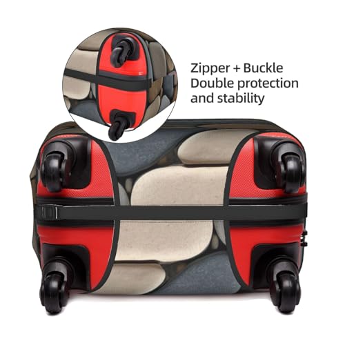 Stylish Suitcases Protector Cover,Elastic Luggage Cover with Stone Pattern Print Fit 18-32 In3