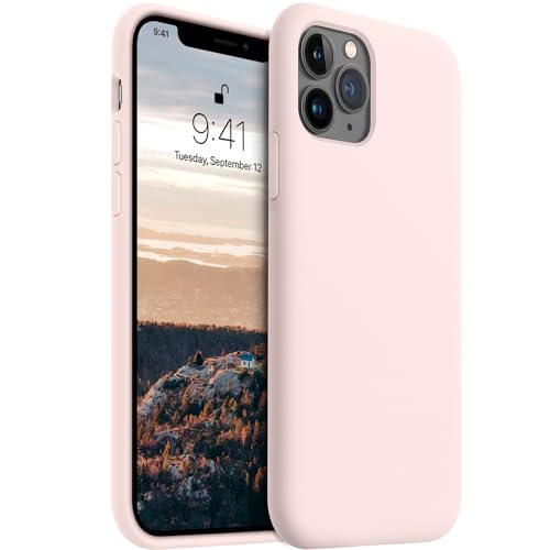 AOTESIER Shockproof Designed for iPhone 11 Pro Case [Soft Anti-Scratch Microfiber Lining] with Liquid Silicone Phone Case, Drop Protection 5.8 inch Slim Thin Cover, Chalk Pink
