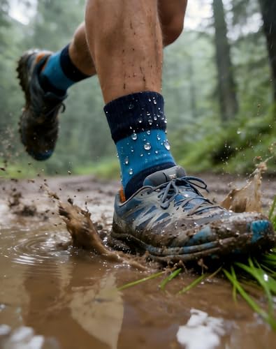 Image of RANDY SUN Waterproof Socks, Unisex Hiking Wading Trail Running Kayaking Crew Socks