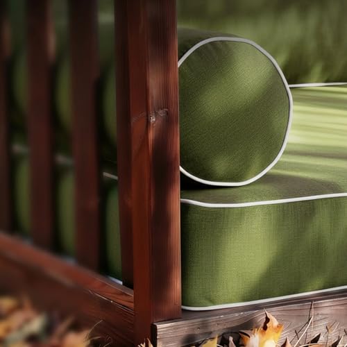 IYTFNSDLE Olefin Twin Outdoor Mattress Package Daybed Cushion Set，Twin Size Porch Swing Bed 6inch Mattress，Waterproof Cushion Package for Daybeds (Olive Green, 75 * 39 * 6in) - Image 5