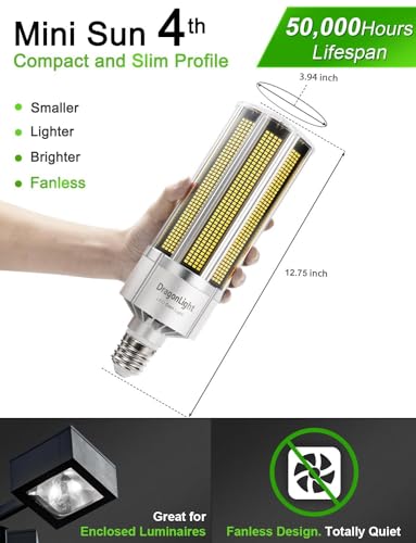 DragonLight Newest 200W Commercial Grade Corn LED Light Bulb Fanless (1000 Watt MH/HPS Replacement) E40 Large Mogul Base LED Lamp 5000K Daylight 27,000LM - Image 3