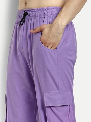 Image of Kraasa Summer Cotton Co-ord Set, Tshirt and Pant Set, Regular Fit Plus Sizes Tracksuit for Men's