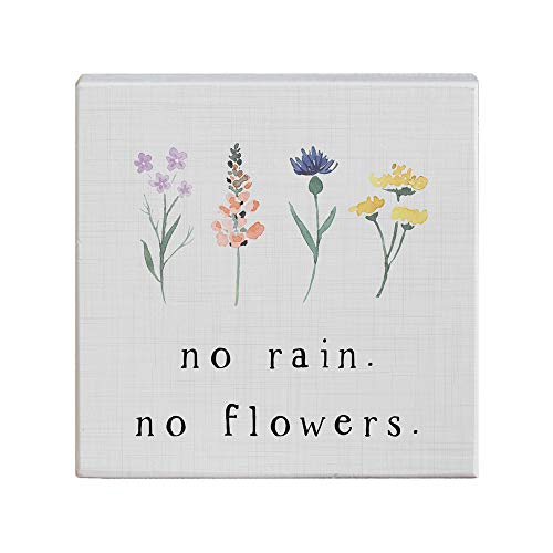 Simply Said, Inc Small Talk Squares, No Rain. No Flowers- Rustic Wooden Sign 5.25 X 5.25 In Sts1596 #TOP13