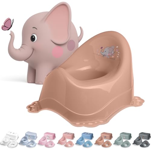 DOCARI Baby Töpfchen für Kinder ab 1 Jahr bis 3 Jahre Elefant rosa - Ergonomische Kindertoilette: kinderfreundlich, leicht & tragbar - Kinder Töpfchen Toilettentrainer - Abhaltetöpfchen Baby