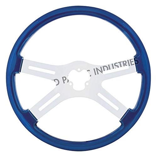 UNITED PACIFIC 88224 Steering Wheel, Blue, with Chrome Spokes