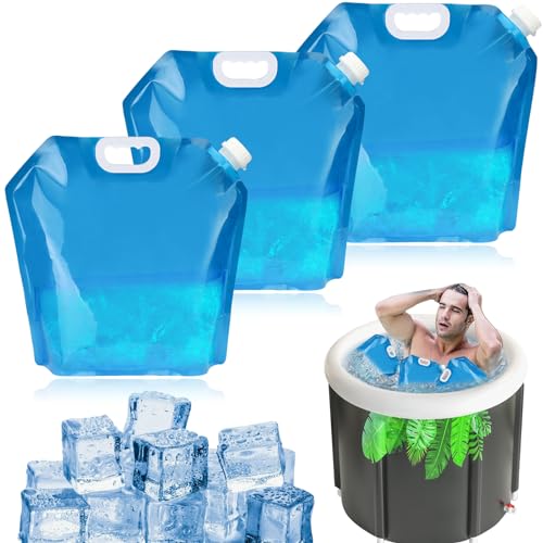 FOWSRHRG 3Pcs Ice Bath Bags - 10L Cold Plunge Tub Accessories Large Capacity Ice Bath Freezer Bag Portable at Home for Athletes Ice Barrel Cold Therapy (Blue)