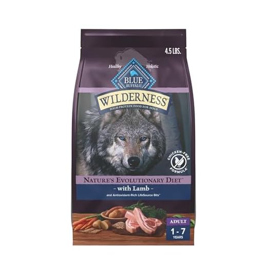 Blue Buffalo Wilderness 38 g Protein, Meat Rich Natural Adult Dry Dog Food, Lamb, Chicken-Free Formula, 4.5lb Bag