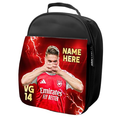 KRAFTYGIFTS Personalised Viktor Gyokeres Lunch Bag Arsenal Football Legend Boys School Nursery Insulated Lunchie Box Lunchbox Snackbox LU31