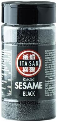 ITA-SAN Semillas de sésamo negro, tostadas, para platos asiáticos...