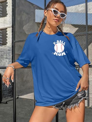 Oversized Baseball Shirt for Women in My T Ball Mom T Shirt Baseball Team Tee T Ball Mom Crewneck Graphic Tops3