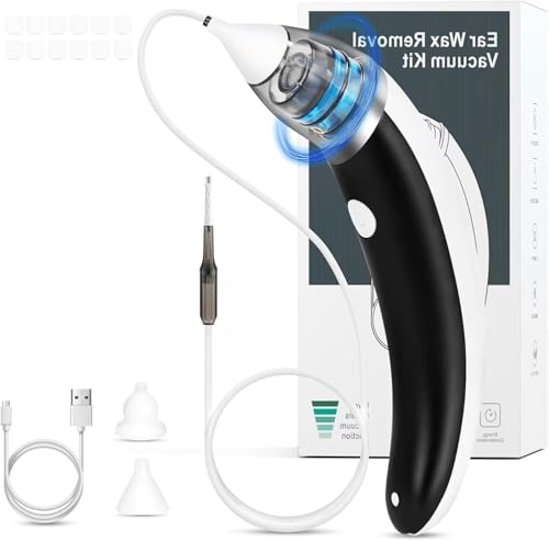 Ear Vacuum Ear Wax Removal Kit with 5 Levels Strong Suction USB Rechargeable R 1