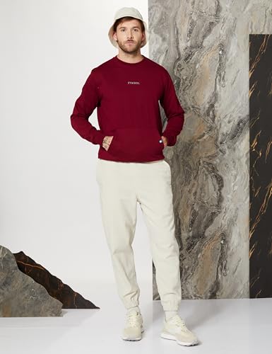 Image of Amazon Brand - Symbol Men Cotton Rich Light Weight Crew Neck Sweatshirt (Regular Fit) (Available in Plus Sizes)