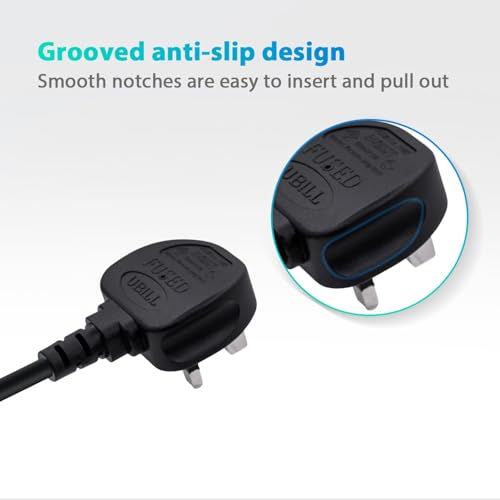 Mcbazel 3M UK Power Cable (IEC320C7 to BS 1363) C7 Figure 8 Power Lead,PS4 Power Cable,Kettle Lead/Power Cord compatible with Samsung LG Philips Toshiba TV/Printer/PS4/PS3/PS5 - Image 4