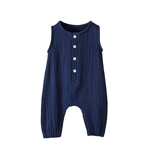 Image of Arleysh Newborn Baby Boys Girls Romper Jumpsuit Cotton Linen Sleeveless Ruffled Bodysuit Infant Spring Summer Clothes Outfits