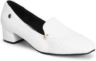 carlton london Women Stylish Slipon Pump Shoes with Block Heels, Square Toe for Party, Office and Daily Use-picture-25