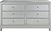 Elegant Lighting Dresser Chest of Drawers Modern Contemporary Clear Antique Silver Paint Solid