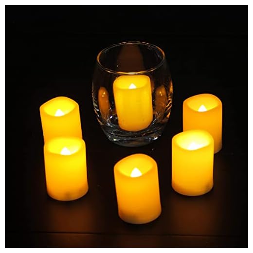 6 Pack Battery Operated Flameless Bright LED Votive Candles with Timer Flickering Tea Lights for Birthday Party Wedding Valentine's Day Halloween Party Christmas Home Decorations Batteries Incl.