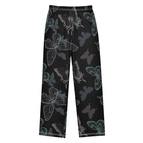 visesunny Boys' Pants Butterfly Style Jogger Pants Elastic Waist Long Bottoms Trousers with Pockets