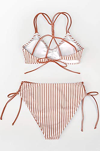 Image of CUPSHE Women's 2 Piece Bikini Set Back Braided Straps with Reversible Bottom